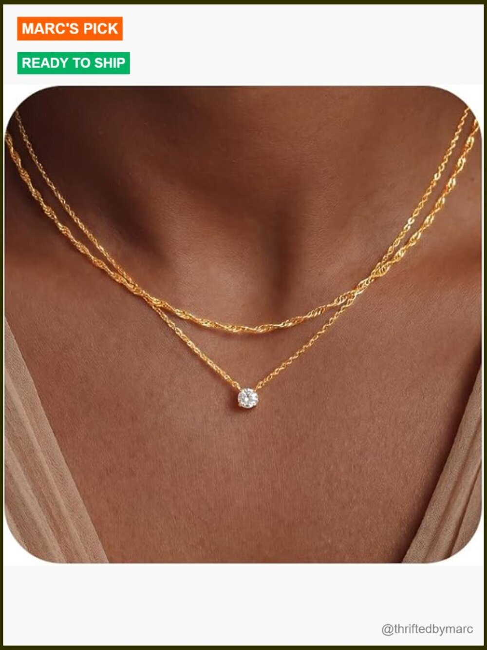 Dainty Layering Pendant Necklace Set CZ Choker Stackable Wedding Prom Jewelry